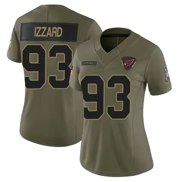 Women's Coziah Izzard Arizona Cardinals Limited Olive 2025 Salute to Service Jersey